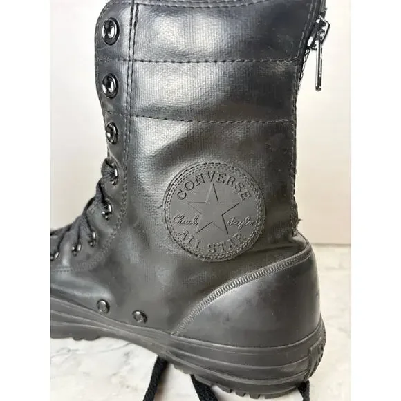 Converse Chuck Taylor All Star extra high black rubber boots women's size 8 - Picture 3 of 7